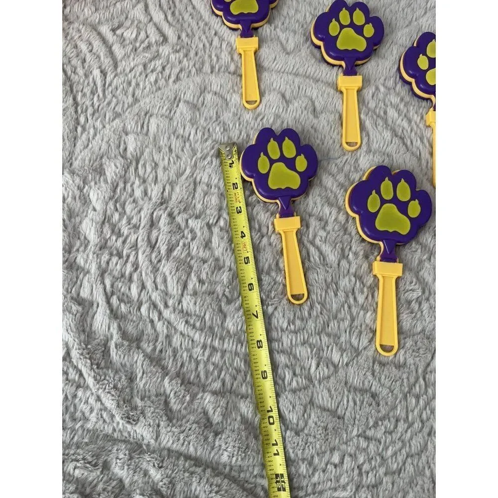 LSU Themed Party Supplies Pack, Basket. Balls, Clappers, Shaker, Pins, Stickers